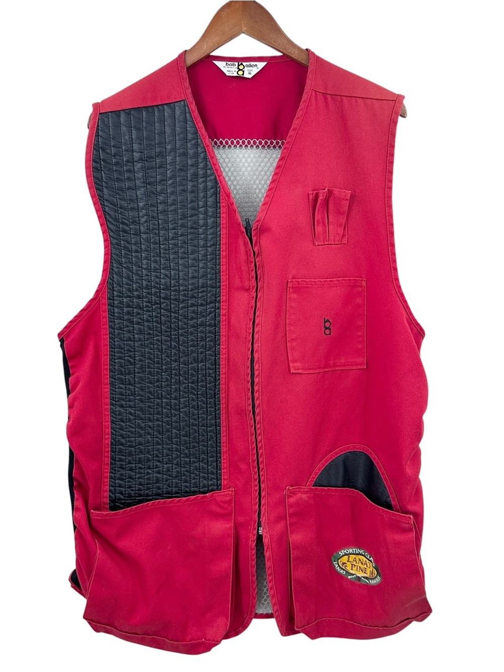 BOB ALLEN Vintage Shooting Vest Hunting Practice Pocket Mesh Back Red